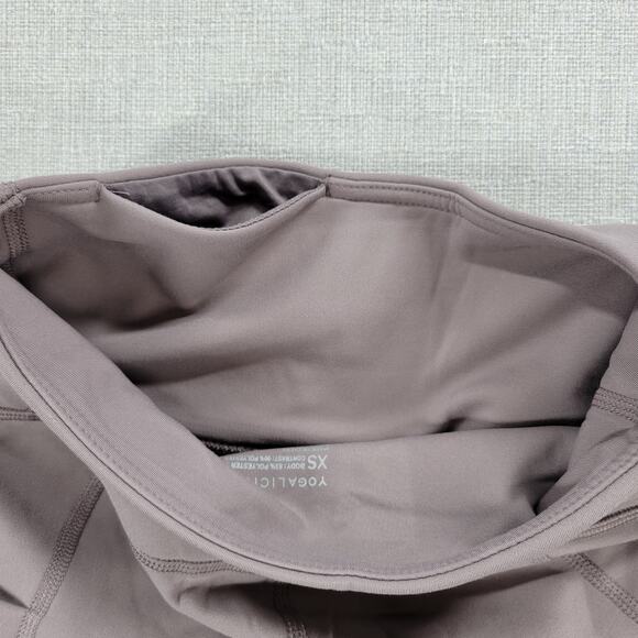 Yogalicious Lux Womens Leggings Sz XS Mocha Hi Rise Side Pockets Full Length NEW - Picture 11 of 13